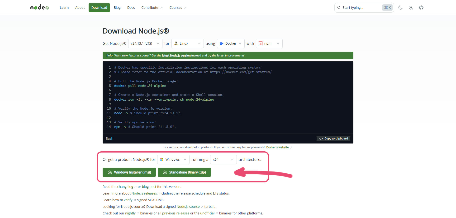 دانلود و نصب Node.js